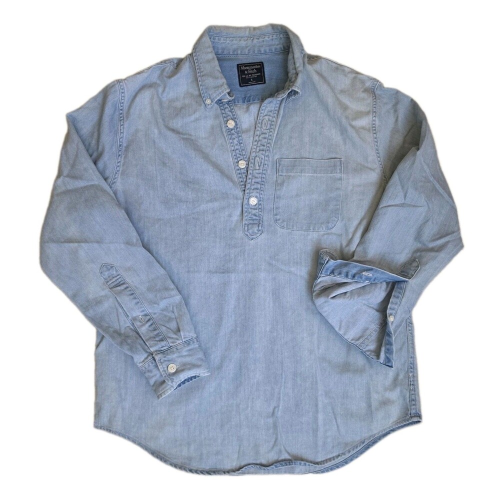 Vintage Abercrombie & Fitch Denim Chambray Pullover Shirt, Womens Small